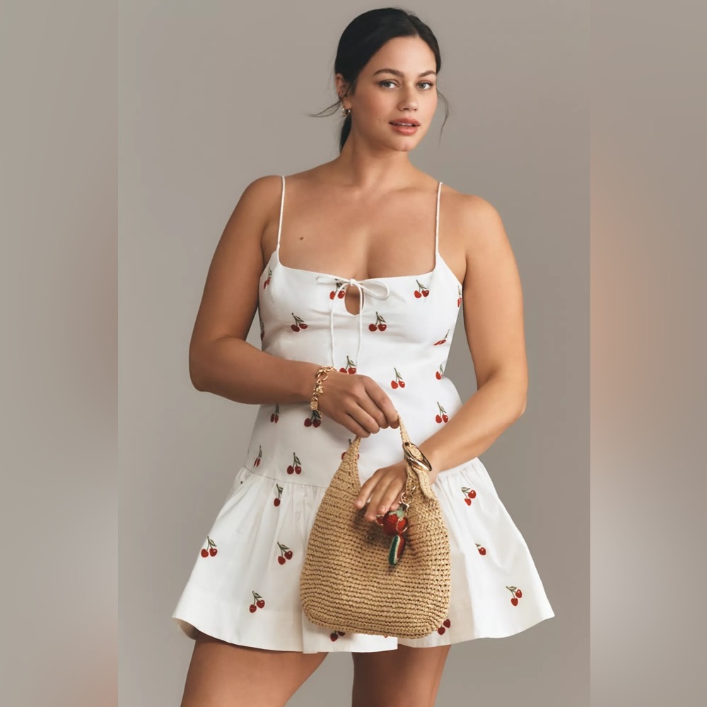 Anthropologie Maeve Sweetheart Drop-Waist Mini Dress